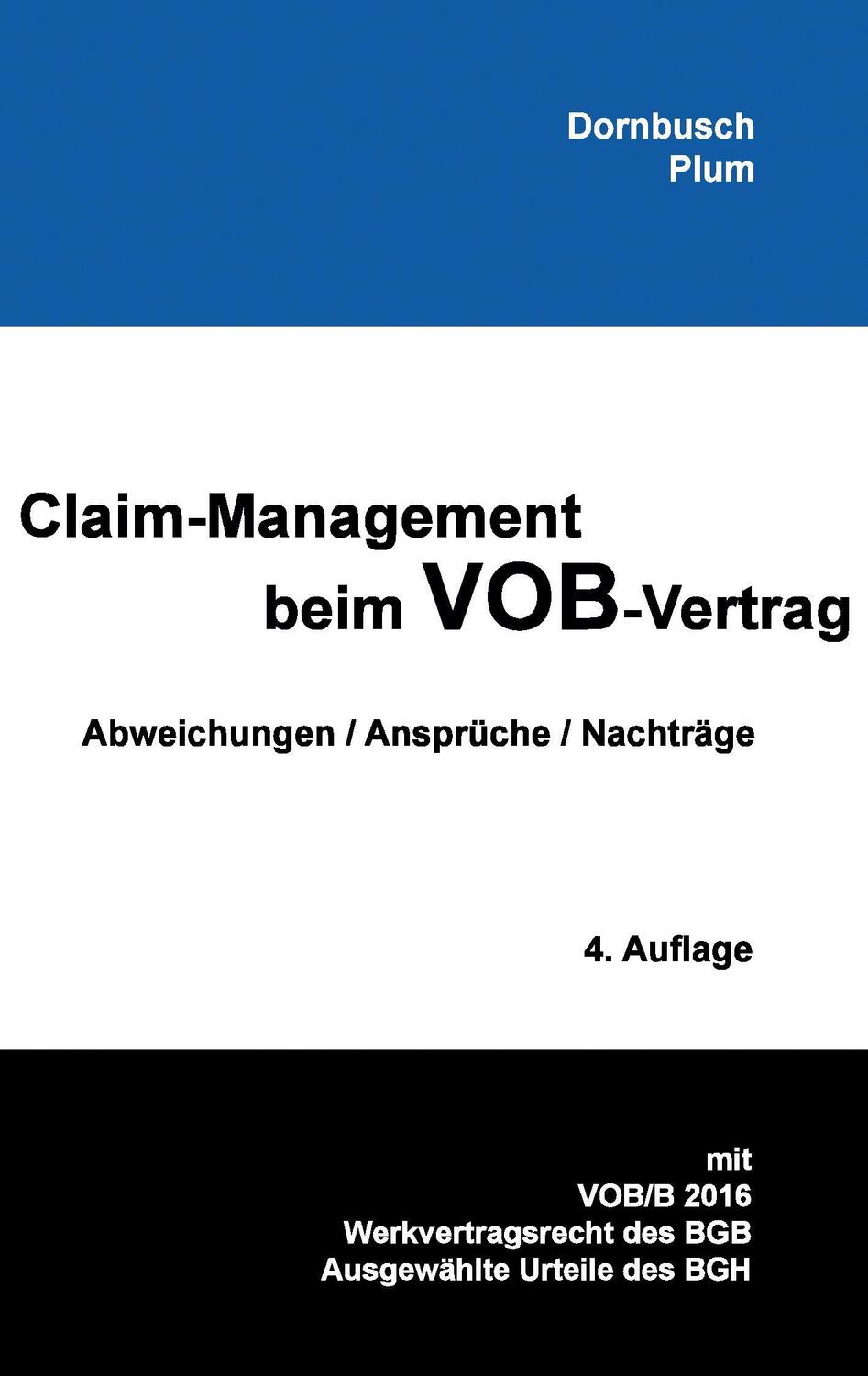 Cover: 9783831136513 | Claim-Management beim VOB-Vertrag | Johannes Dornbusch | Taschenbuch