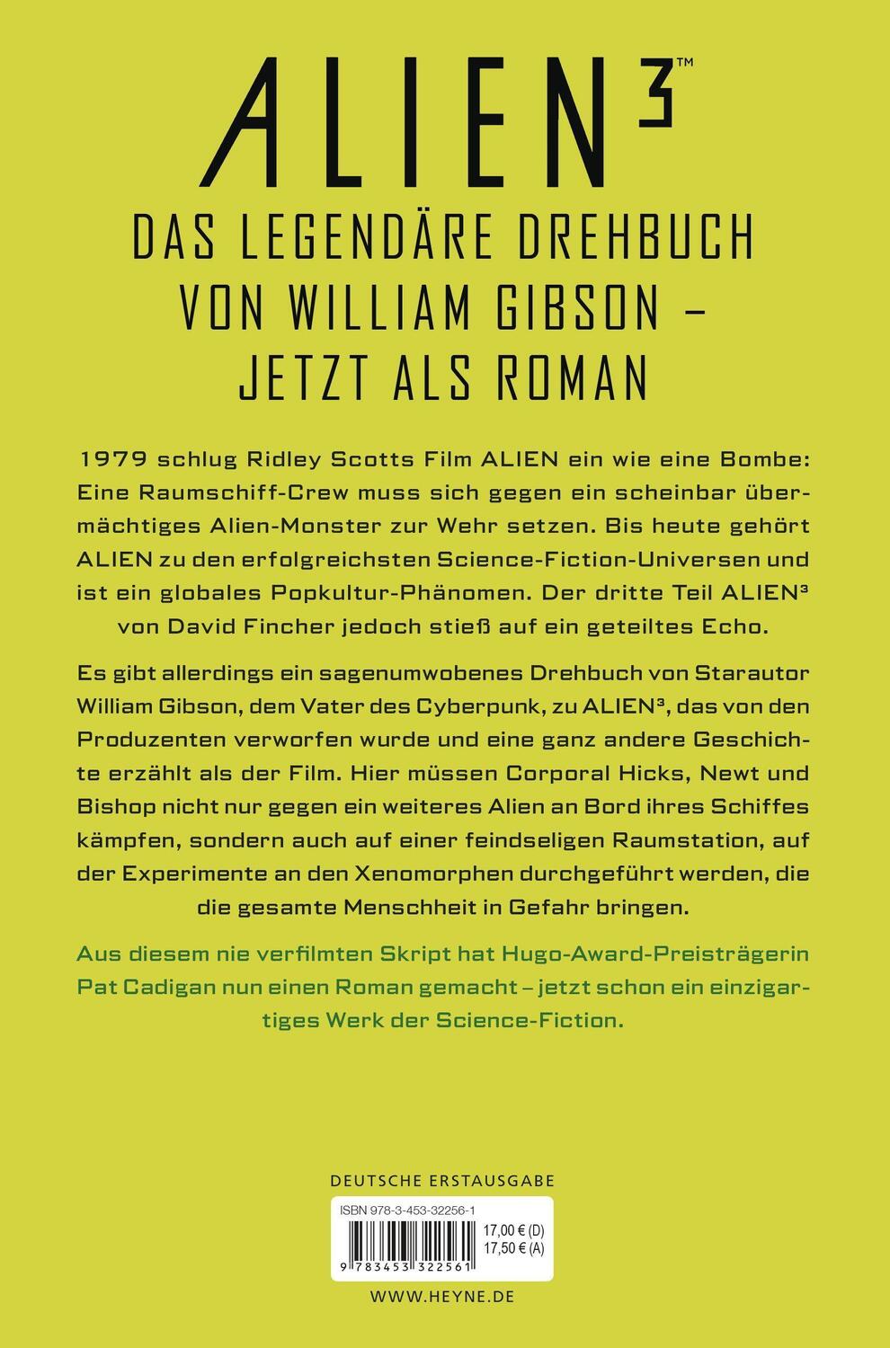 Bild: 9783453322561 | Alien 3 | Der Roman nach dem Drehbuch von William Gibson | Taschenbuch