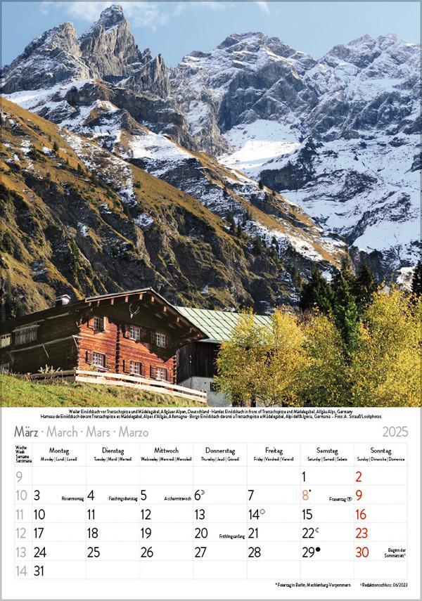 Bild: 9783731876113 | Die Alpen 2025 | Verlag Korsch | Kalender | Spiralbindung | 13 S.