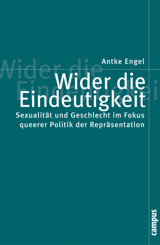 Cover: 9783593371177 | Wider die Eindeutigkeit | Antke Engel | Taschenbuch | Deutsch | 2002