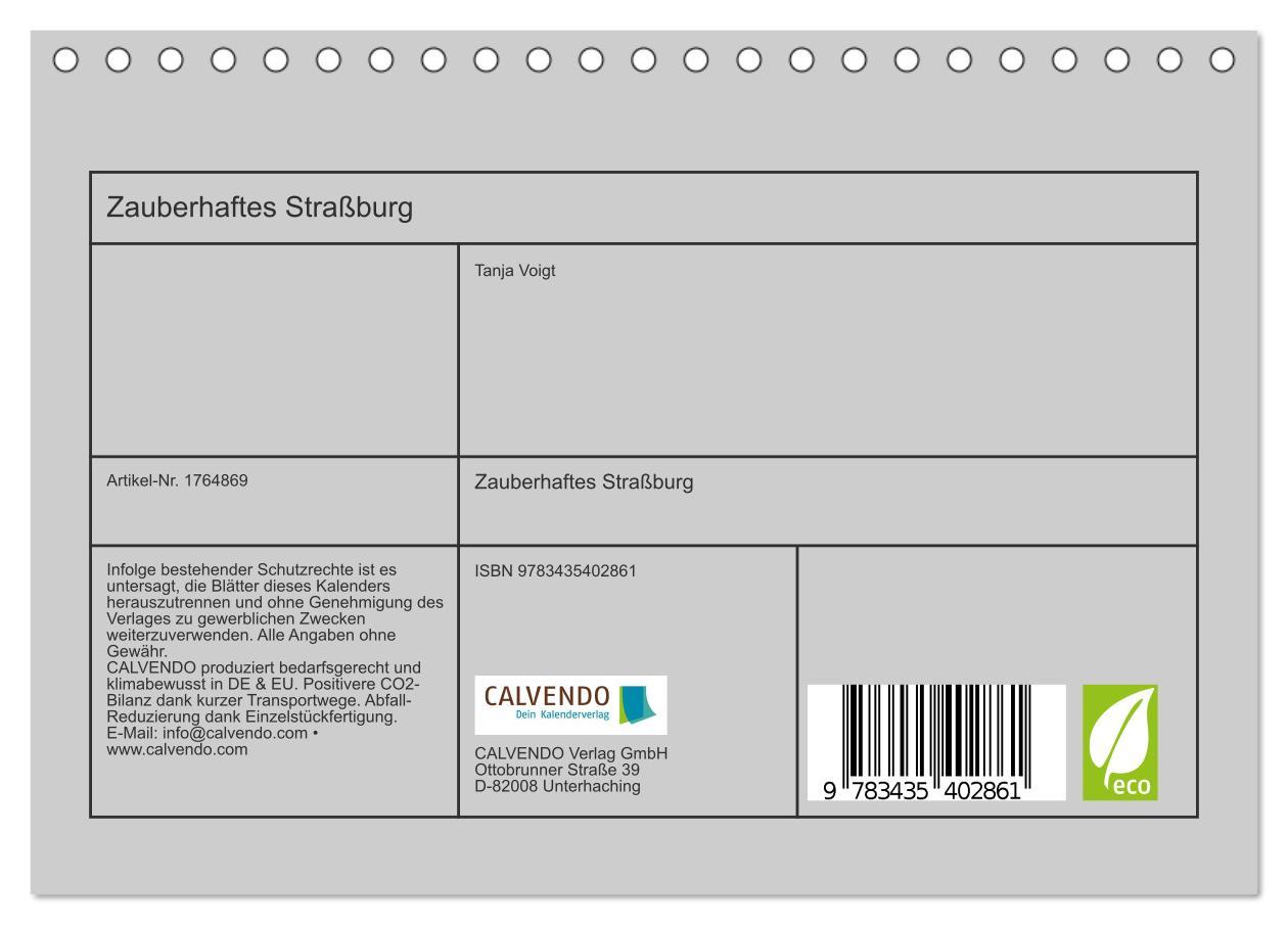 Bild: 9783435402861 | Zauberhaftes Straßburg (Tischkalender 2025 DIN A5 quer), CALVENDO...