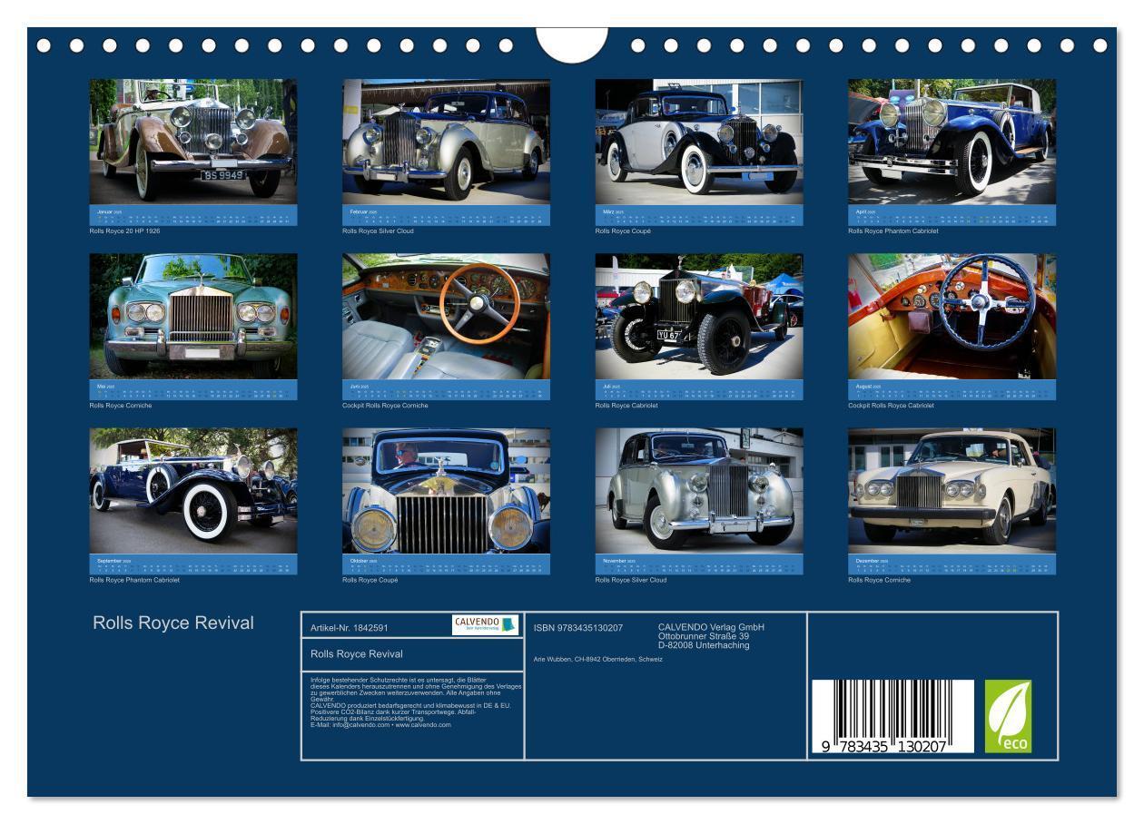 Bild: 9783435130207 | Rolls Royce Revival (Wandkalender 2025 DIN A4 quer), CALVENDO...