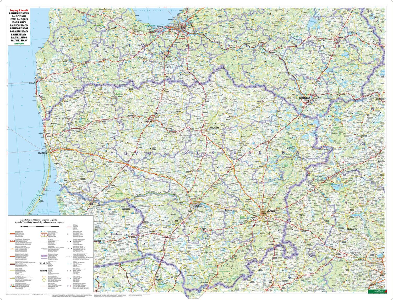 Bild: 9783707905670 | Baltische Staaten / Baltic States 1 : 400 000 Autokarte | (Land-)Karte