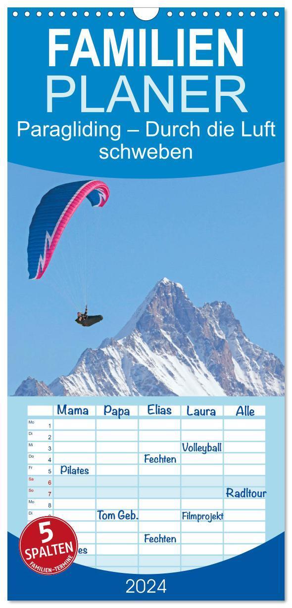 Cover: 9783675825406 | Familienplaner 2024 - Edition Funsport: Paragliding ¿ Durch die...