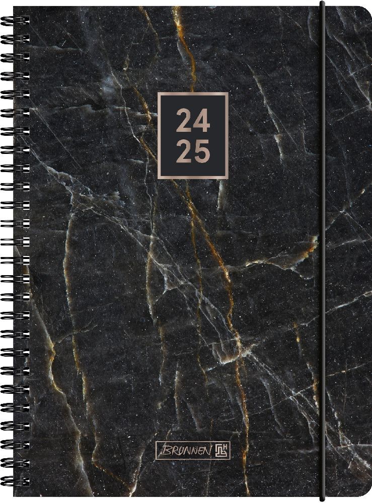 Cover: 4061947119060 | Schülerkal (2024/2025) Black Marble | 2 Seiten = 1 Woche; A5 | 208 S.