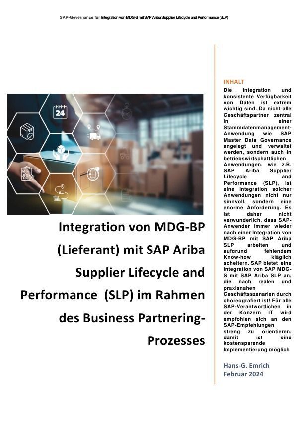 Cover: 9783758478246 | Handbuch für die Integration von MDG-BP (Lieferant) mit SAP Ariba...