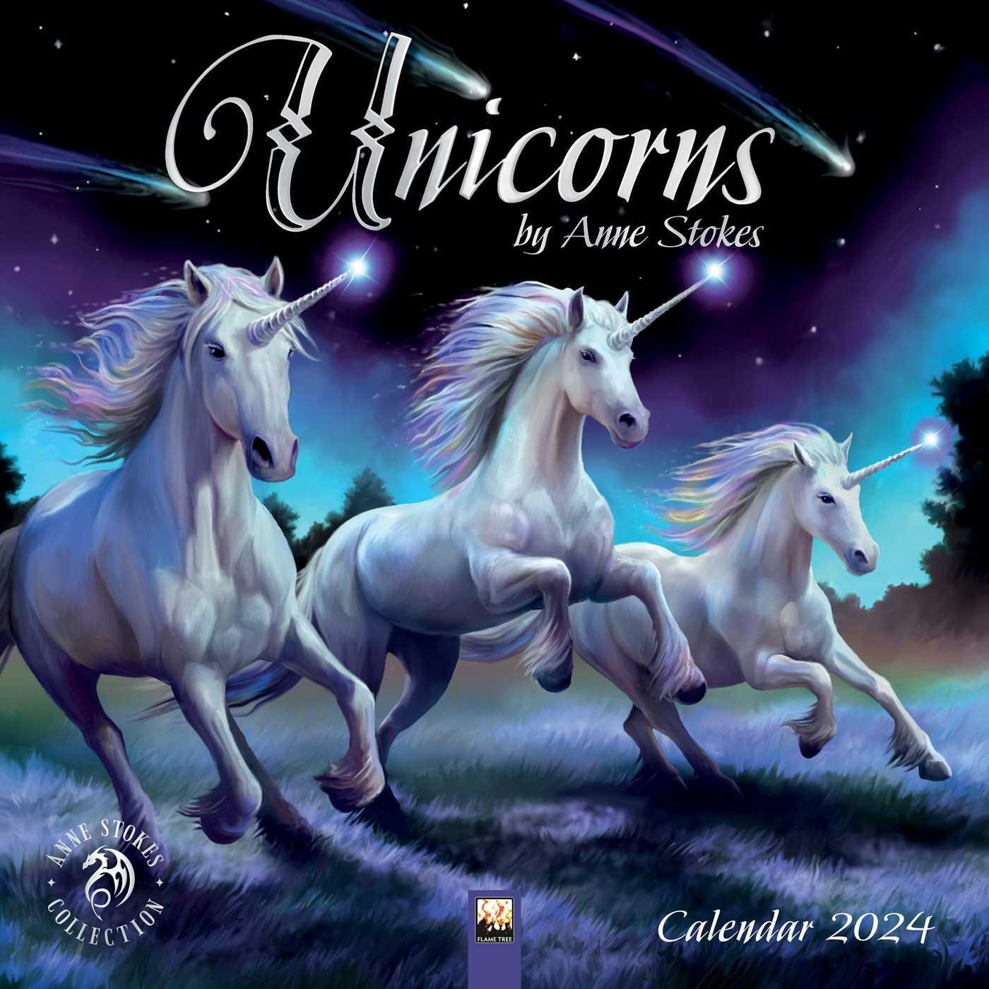 Cover: 9781804173688 | Unicorns by Anne Stokes Wall Calendar 2024 (Art Calendar) | Studio