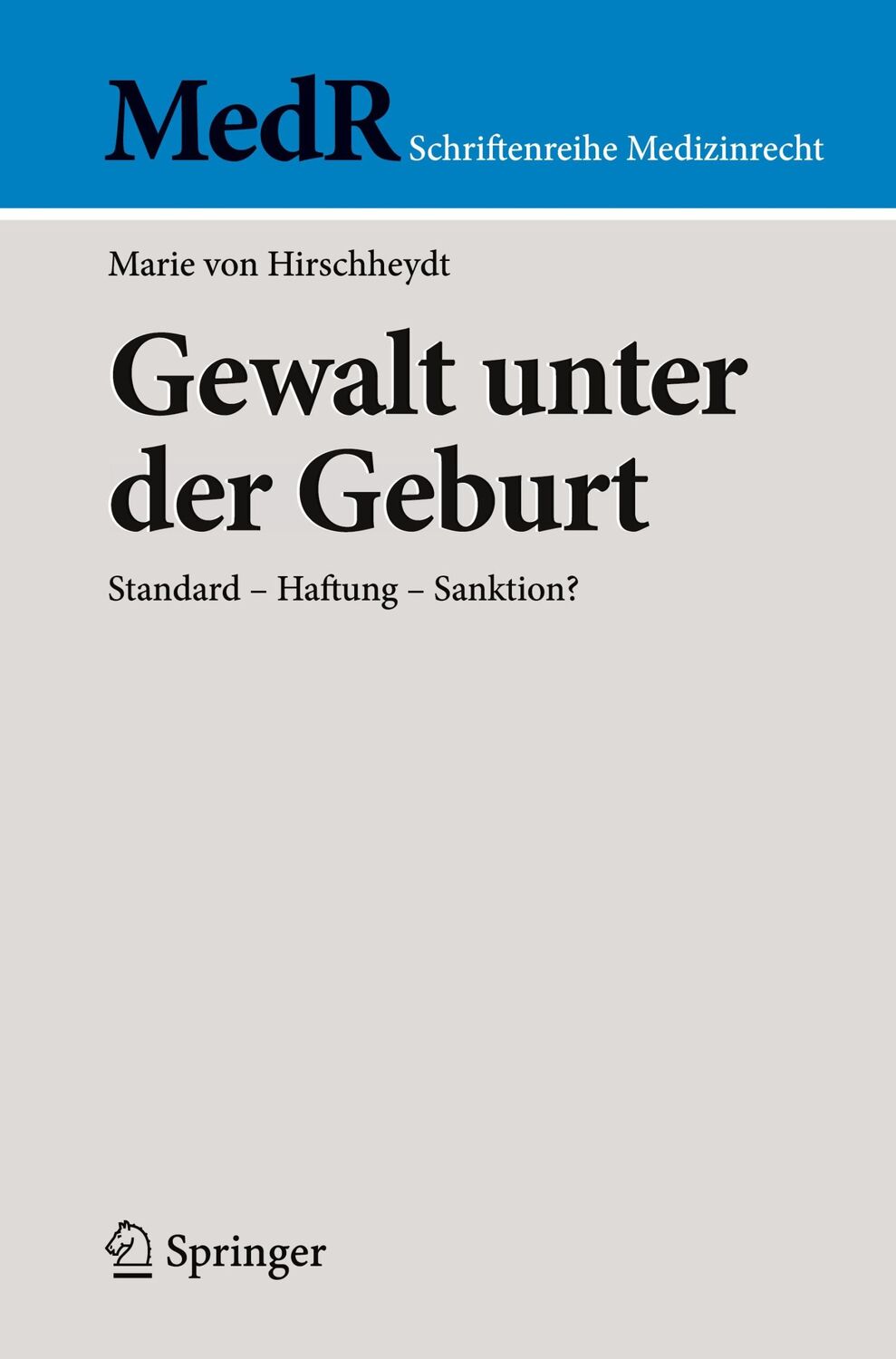 Cover: 9783662682593 | Gewalt unter der Geburt | Standard - Haftung - Sanktion? | Hirschheydt