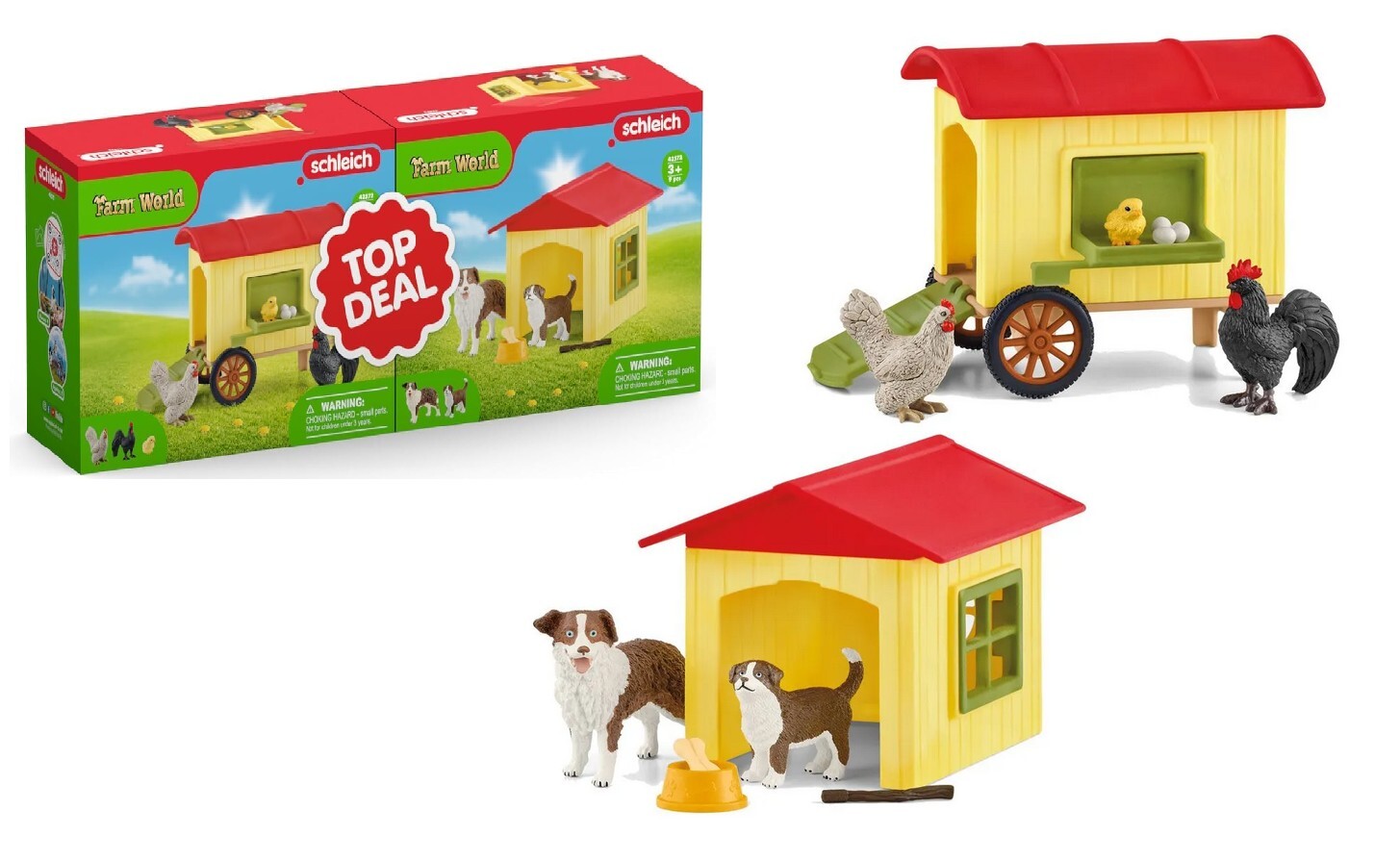 Cover: 4059433855233 | Schleich 72241 - Farm World, 2-in-1, Hühnerstall + Hundehütte mit...