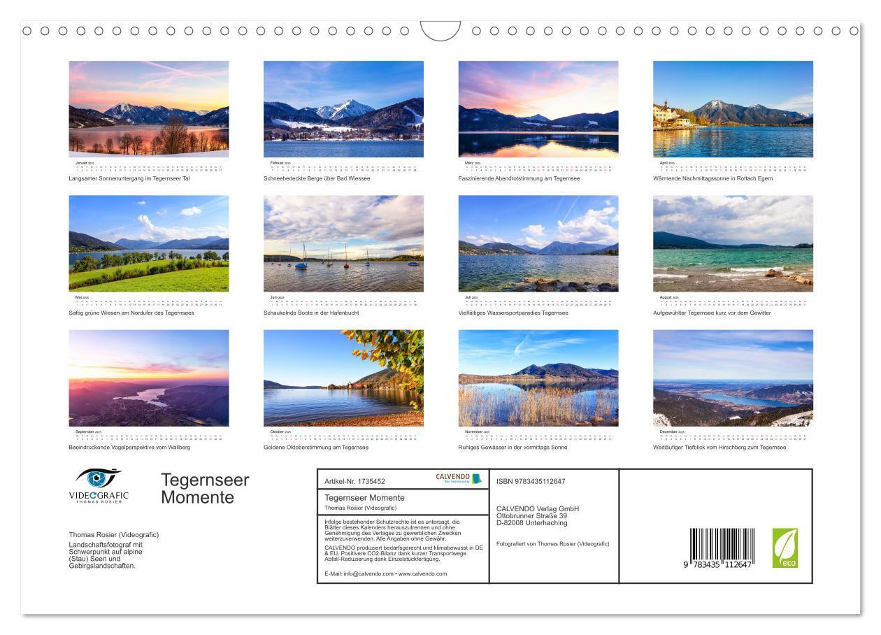 Bild: 9783435112647 | Tegernseer Momente (Wandkalender 2025 DIN A3 quer), CALVENDO...