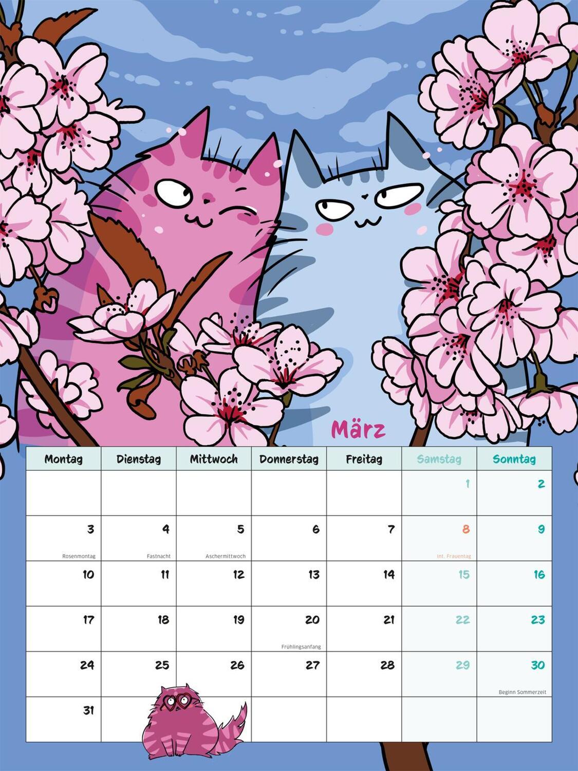 Bild: 9783830321354 | Dicke Katze and Friends - Wandkalender mit Planer 2025 | Olivia Vieweg