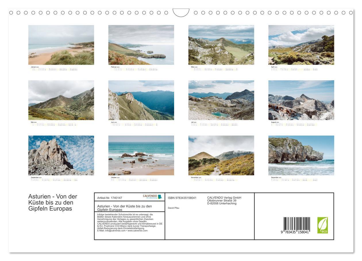 Bild: 9783435158041 | Asturien - Von der Küste bis zu den Gipfeln Europas (Wandkalender...