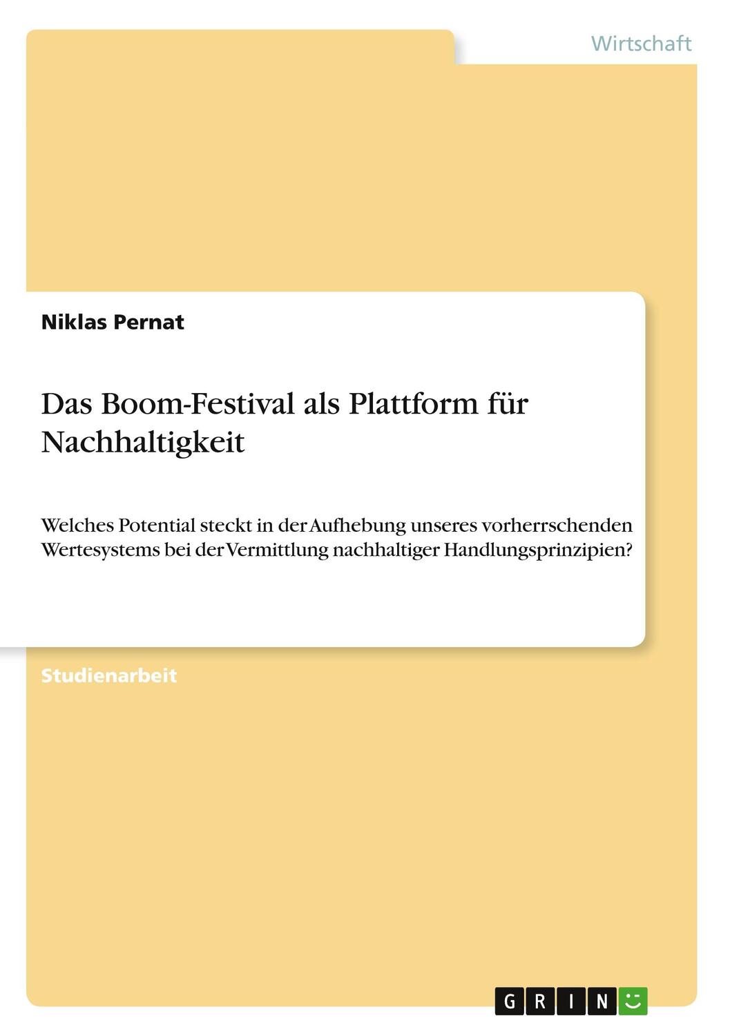Cover: 9783346112415 | Das Boom-Festival als Plattform für Nachhaltigkeit | Niklas Pernat