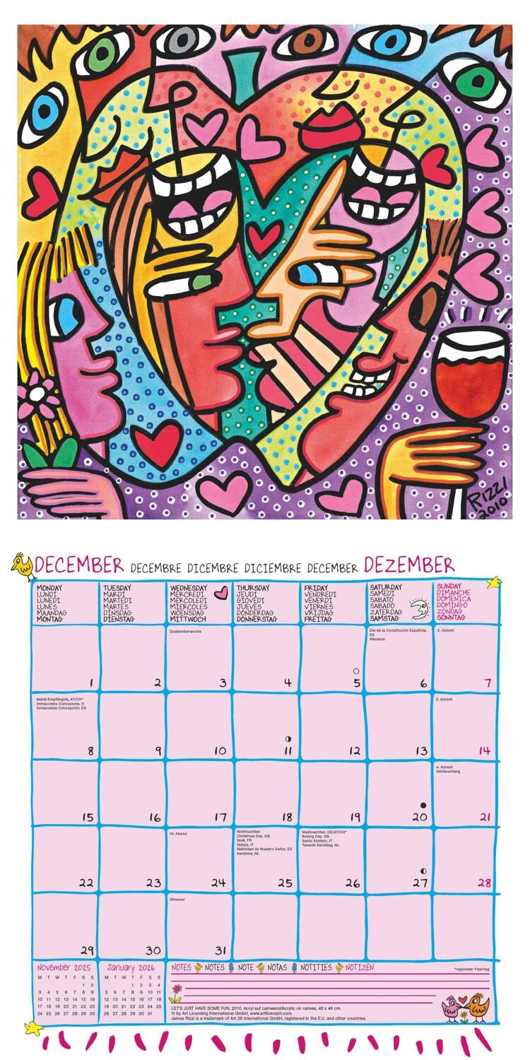 Bild: 4002725994073 | James Rizzi 2025 - Wand-Kalender - Broschüren-Kalender - 30x30 -...