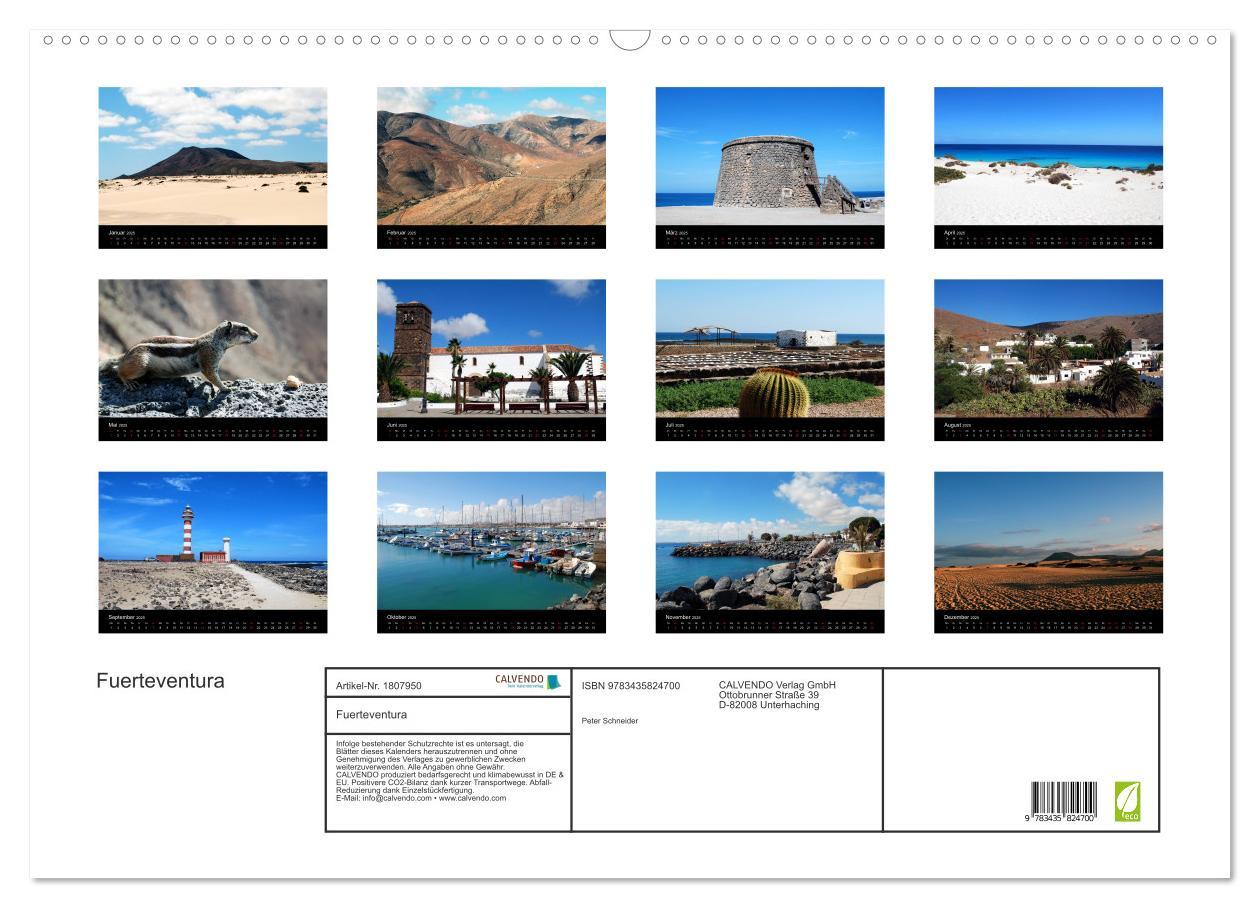 Bild: 9783435824700 | Fuerteventura (Wandkalender 2025 DIN A2 quer), CALVENDO Monatskalender