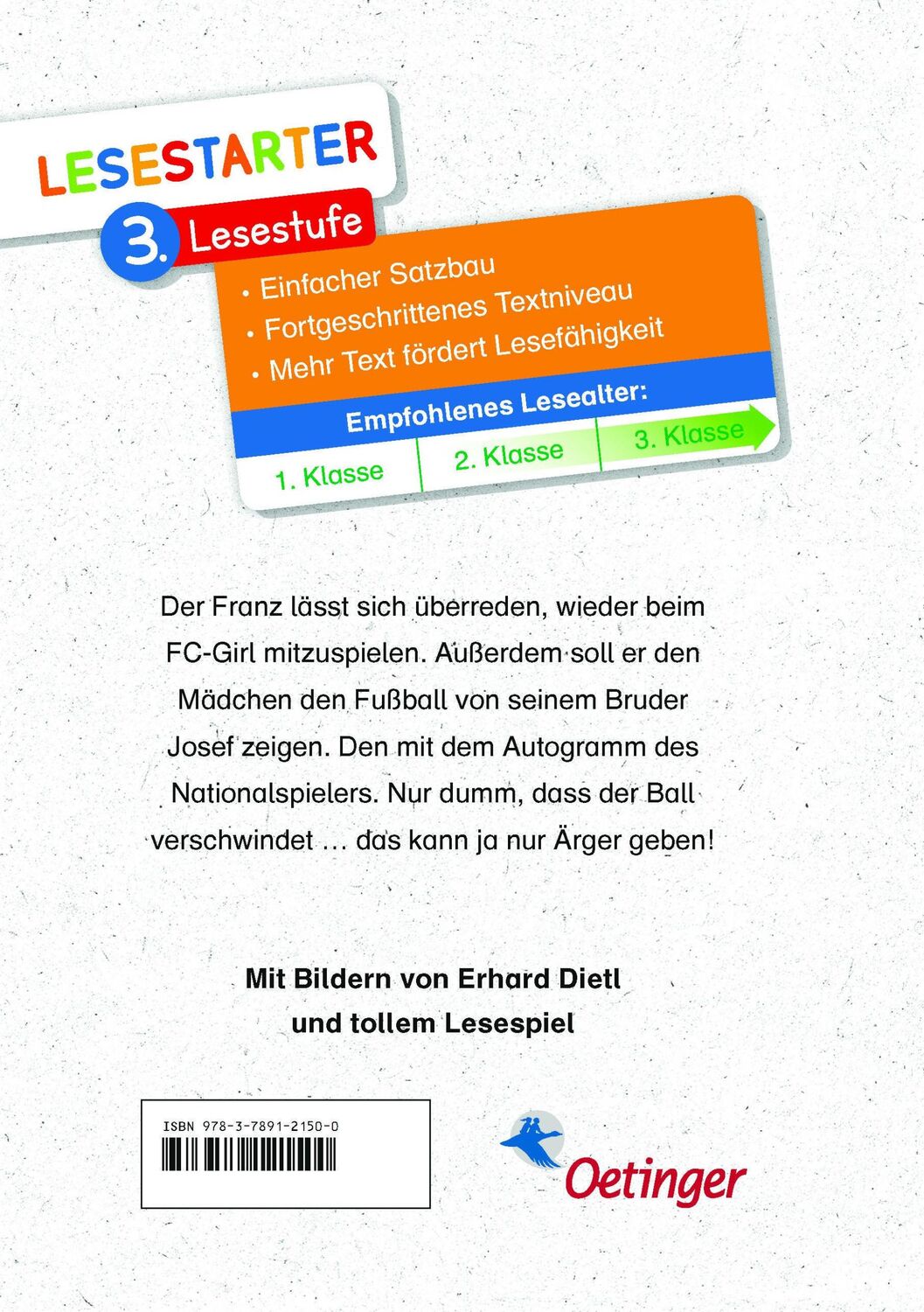 Rückseite: 9783789121500 | Neue Fußballgeschichten vom Franz | Lesestarter. 3. Lesestufe | Buch