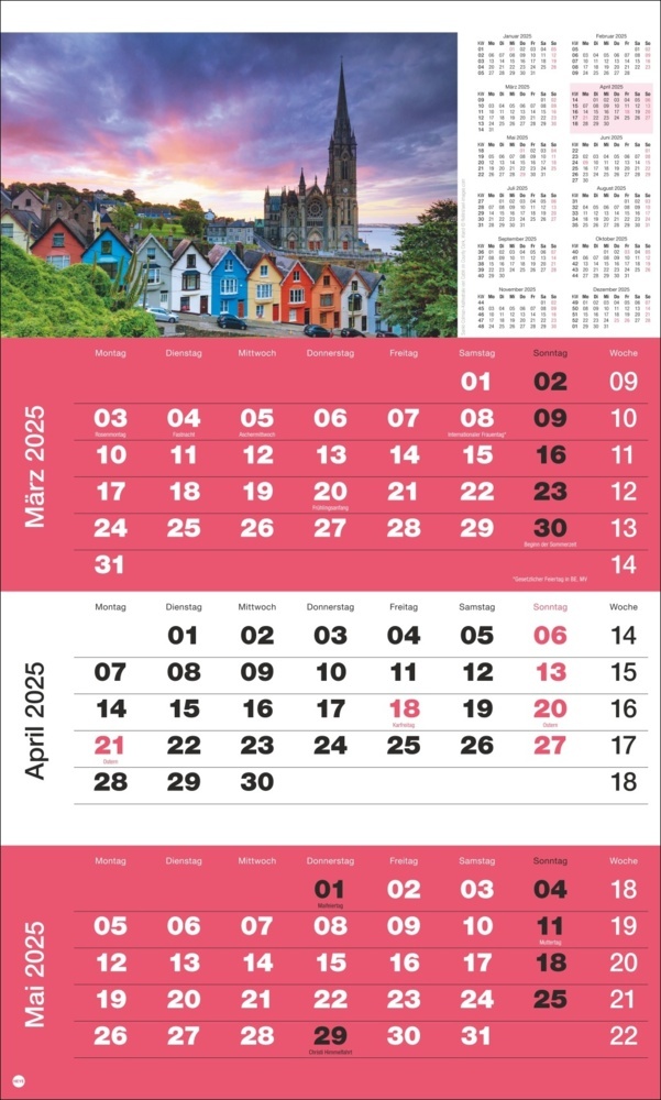 Bild: 9783756406654 | 3-Monatsplaner Foto Traumziele 2025 | Kalender | Spiralbindung | 12 S.