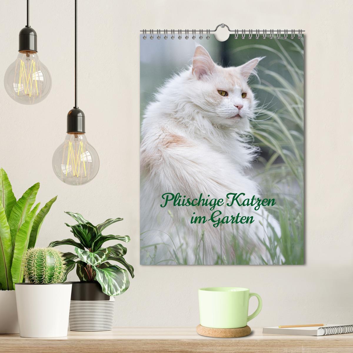 Bild: 9783435892020 | Plüschige Katzen im Garten (Wandkalender 2025 DIN A4 hoch),...