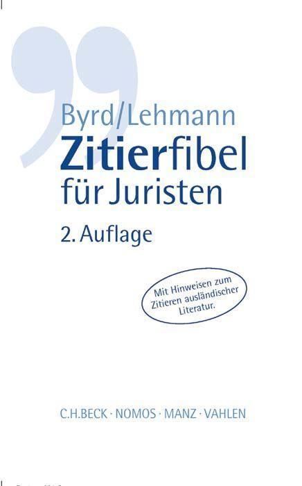Cover: 9783406603662 | Zitierfibel für Juristen | B. Sharon Byrd (u. a.) | Taschenbuch | XIII