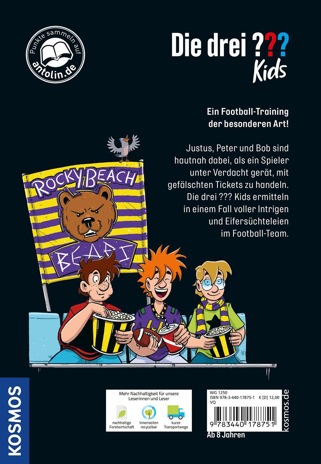 Rückseite: 9783440178751 | Die drei ??? Kids, 99, Football-Falle | Boris Pfeiffer | Buch | 128 S.