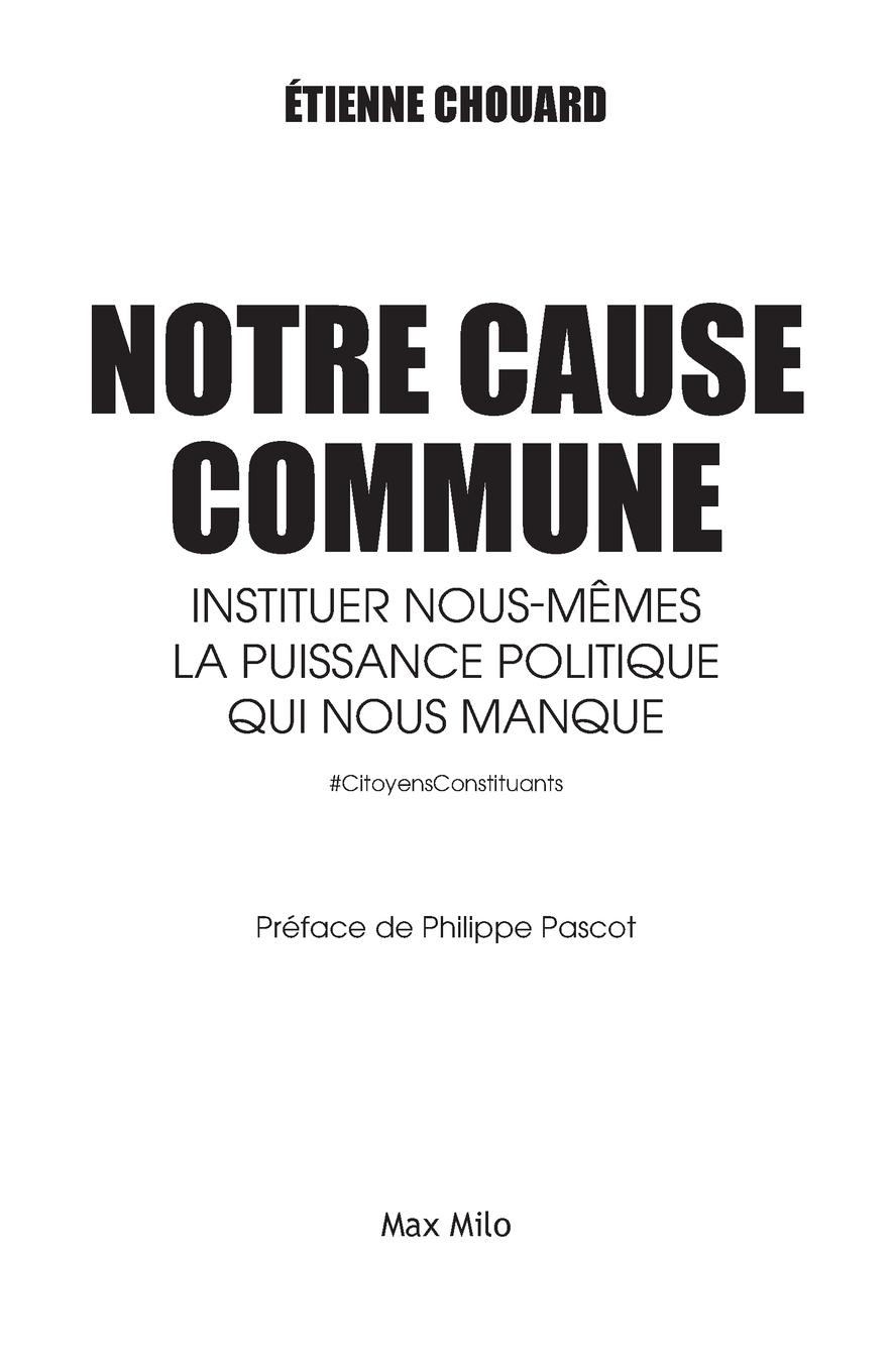 Cover: 9782315008827 | Notre cause commune | Etienne Chouard | Taschenbuch | Französisch