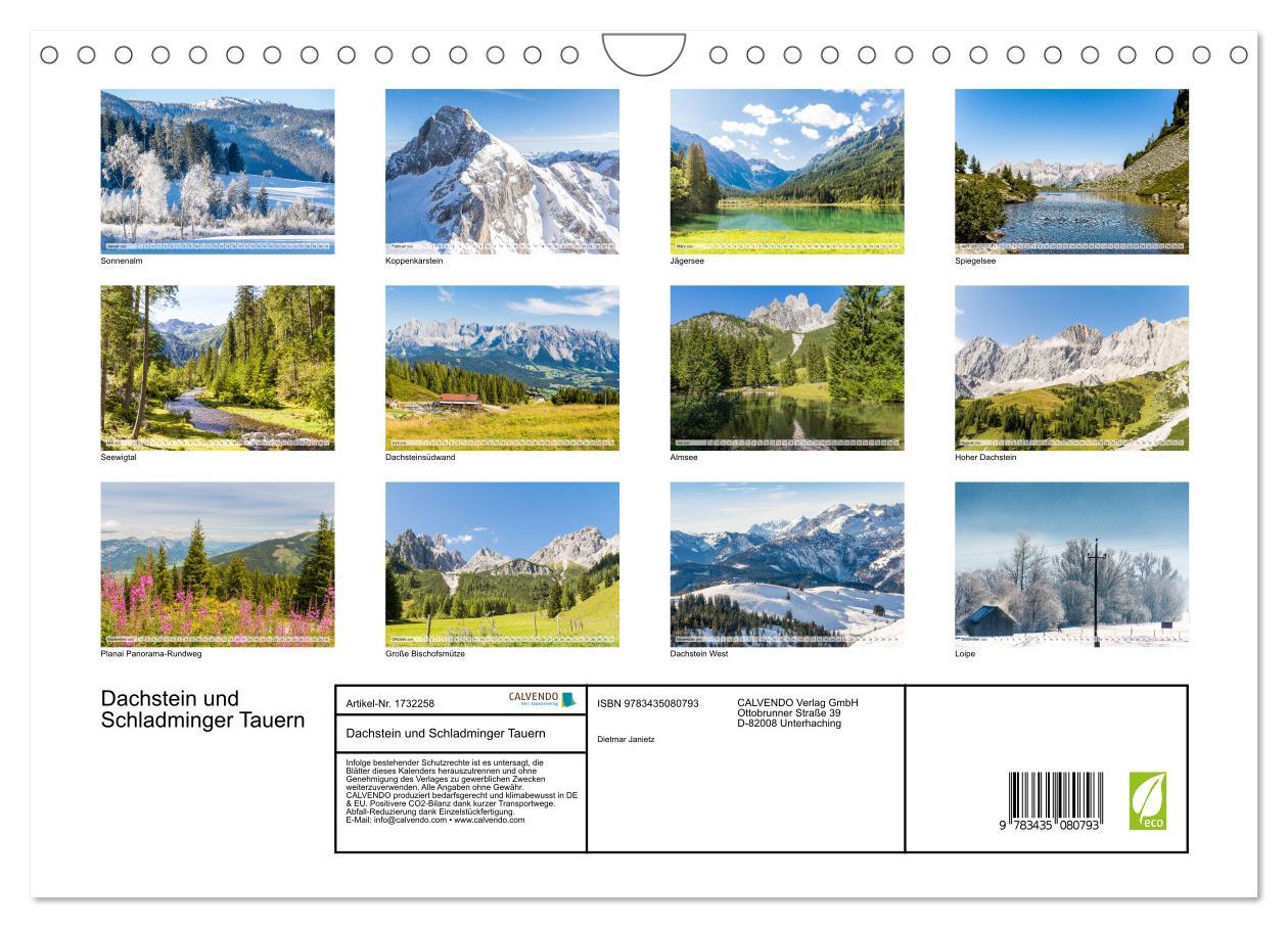 Bild: 9783435080793 | Dachstein und Schladminger Tauern (Wandkalender 2025 DIN A4 quer),...