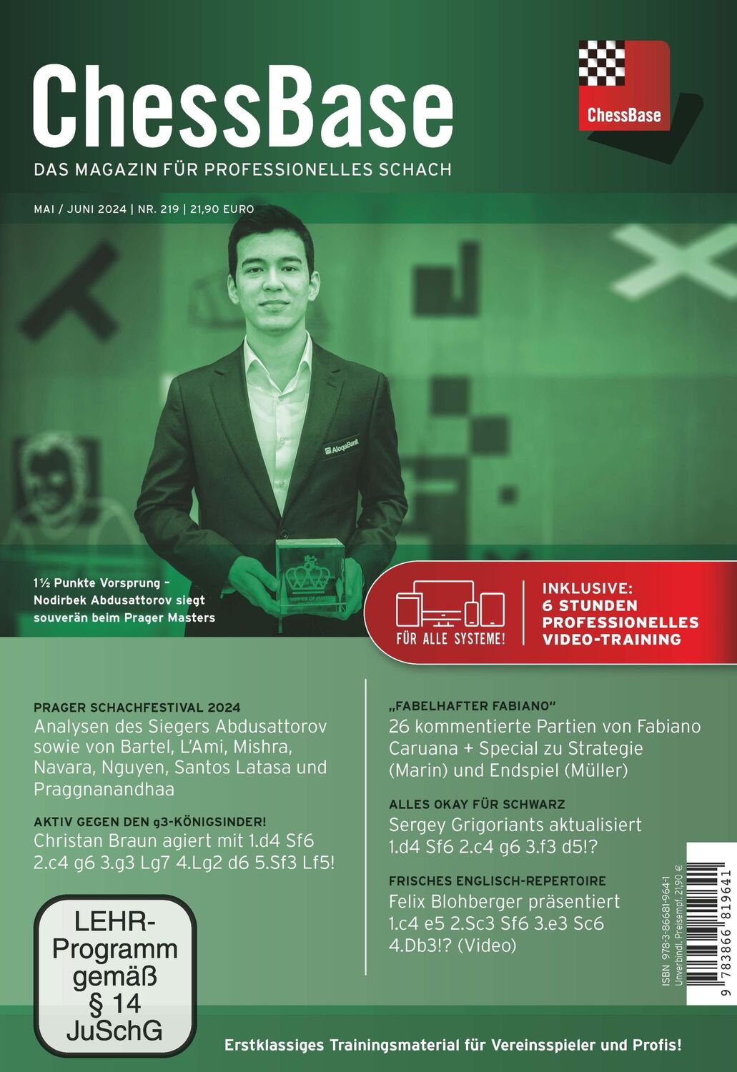 Cover: 9783866819641 | ChessBase Magazin # 219 (Mai / Juni 2024) | ChessBase GmbH | DVD-ROM