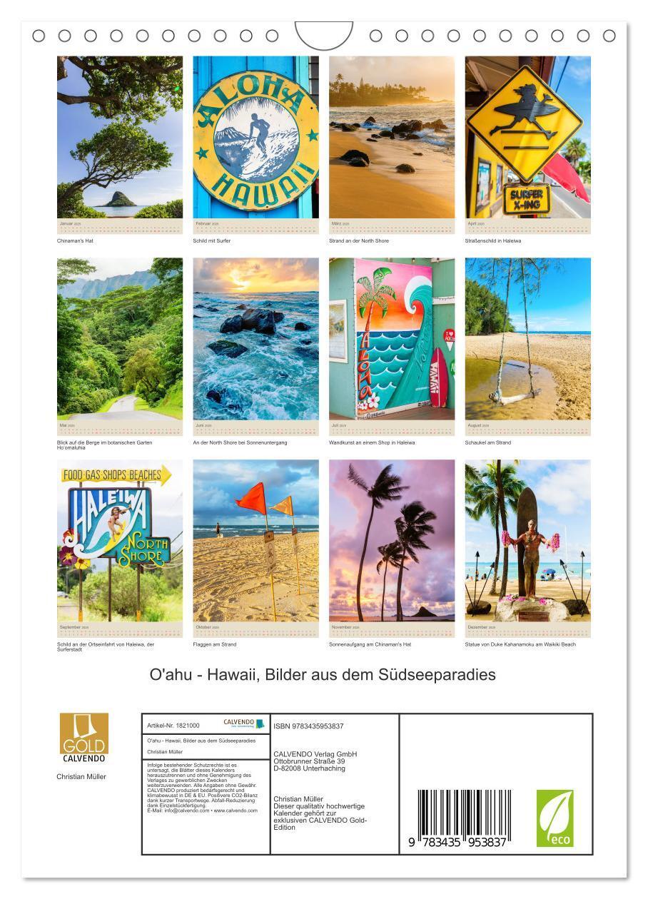 Bild: 9783435953837 | O'ahu - Hawaii, Bilder aus dem Südseeparadies (Wandkalender 2025...