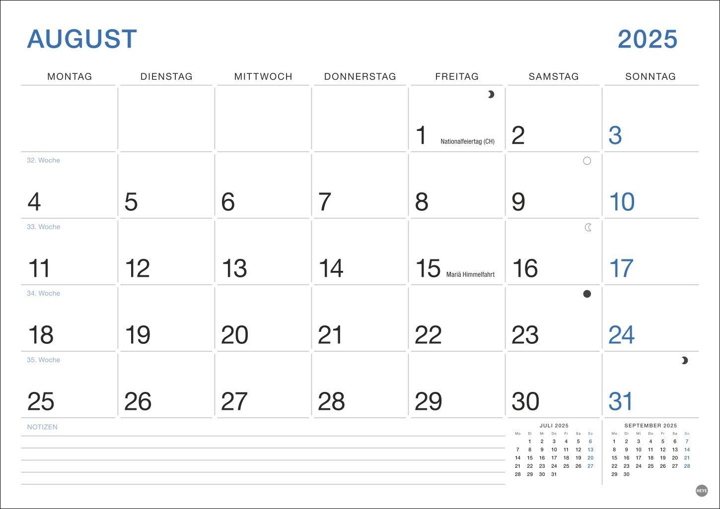 Bild: 9783756407644 | Büro Monatsplaner 2025 | Heye | Kalender | Bürokalender Heye | 14 S.