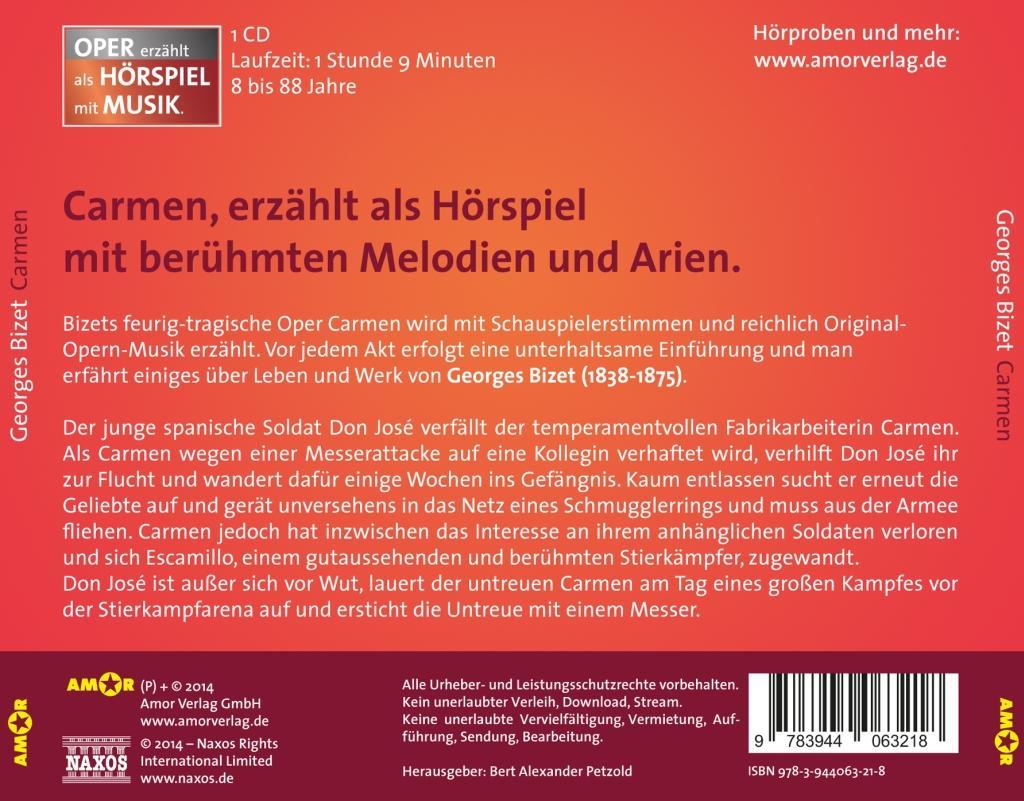 Bild: 9783944063218 | Bizet: Carmen | Hof/Lehmann/Wöhler | Audio-CD | 69 Min. | Deutsch