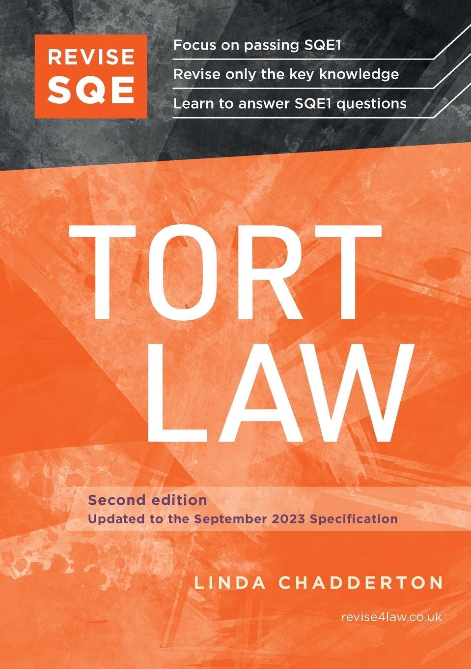 Cover: 9781914213830 | Revise SQE Tort Law | SQE1 Revision Guide 2nd ed | Linda Chadderton