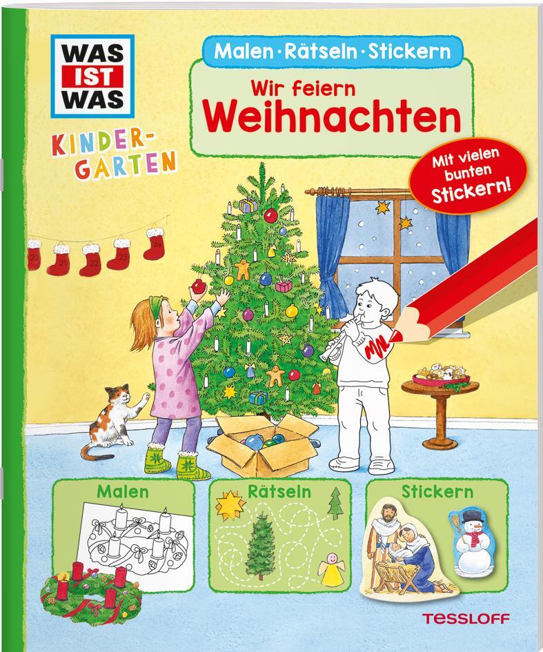 Cover: 9783788643652 | WAS IST WAS Kindergarten Malen Rätseln Stickern Wir feiern Weihnachten
