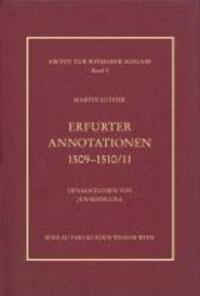 Cover: 9783412203900 | Erfurter Annotationen 1509-1510/11 | . | Martin Luther | Buch | 2009