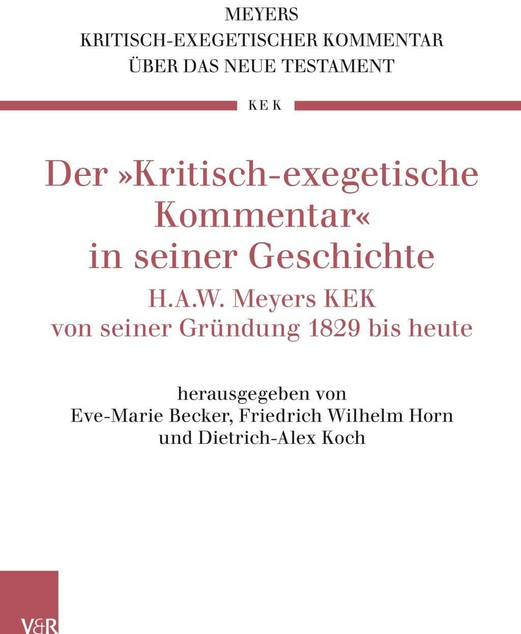 Cover: 9783525516409 | Der 'Kritisch-exegetische Kommentar' in seiner Geschichte | Buch