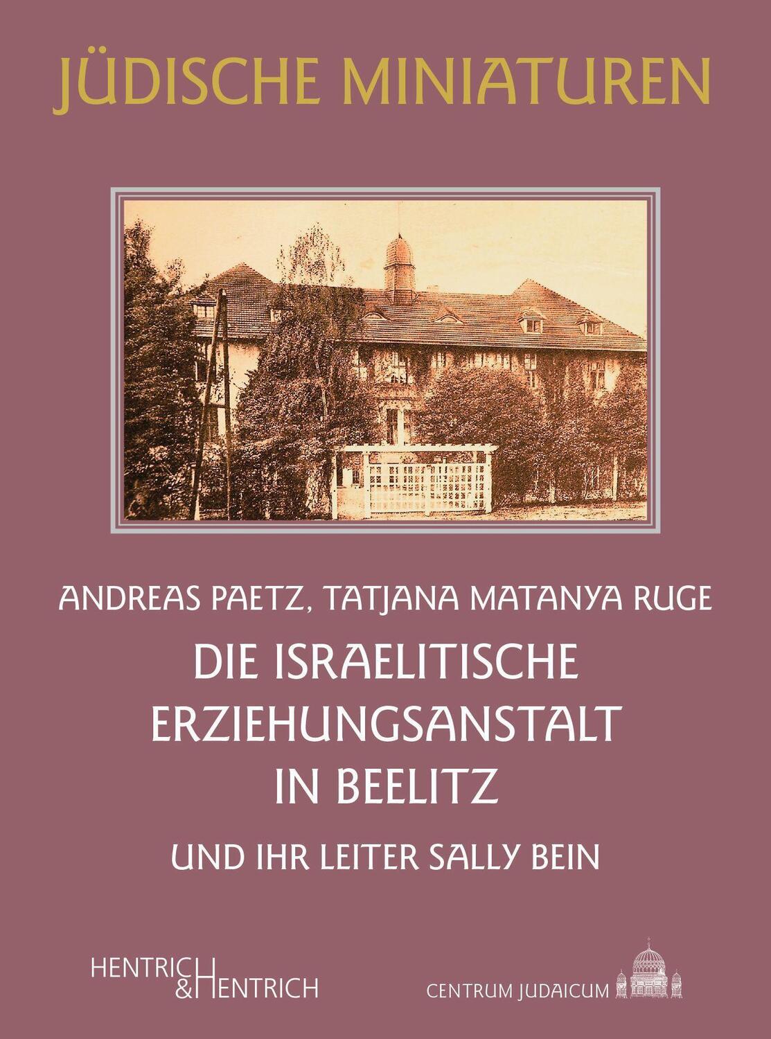 Cover: 9783955655266 | Die Israelitische Erziehungsanstalt in Beelitz | Andreas Paetz (u. a.)