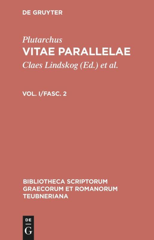 Cover: 9783598716713 | Vitae parallelae | Volumen I/Fasc. 2 | Plutarchus | Buch | ISSN | IX