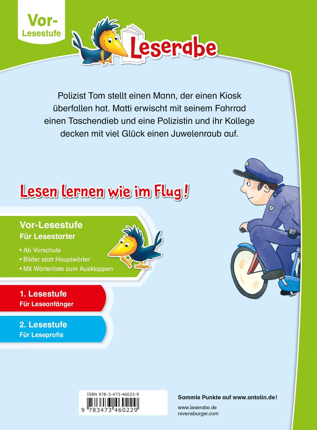 Rückseite: 9783473460229 | Polizeigeschichten - Leserabe ab Vorschule - Erstlesebuch für...