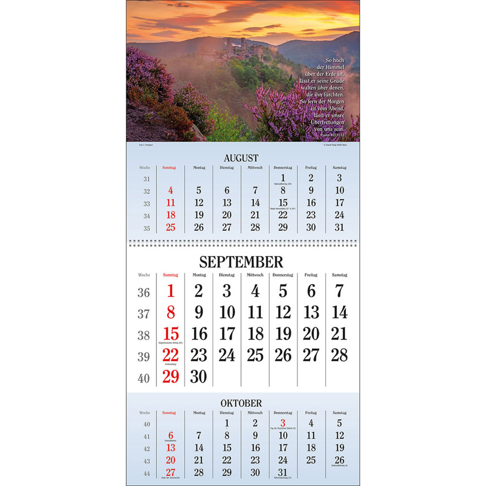 Bild: 9783754829547 | Gott segne meinen Tag 2024 | 3-Monats-Terminer | Kalender | 14 S.