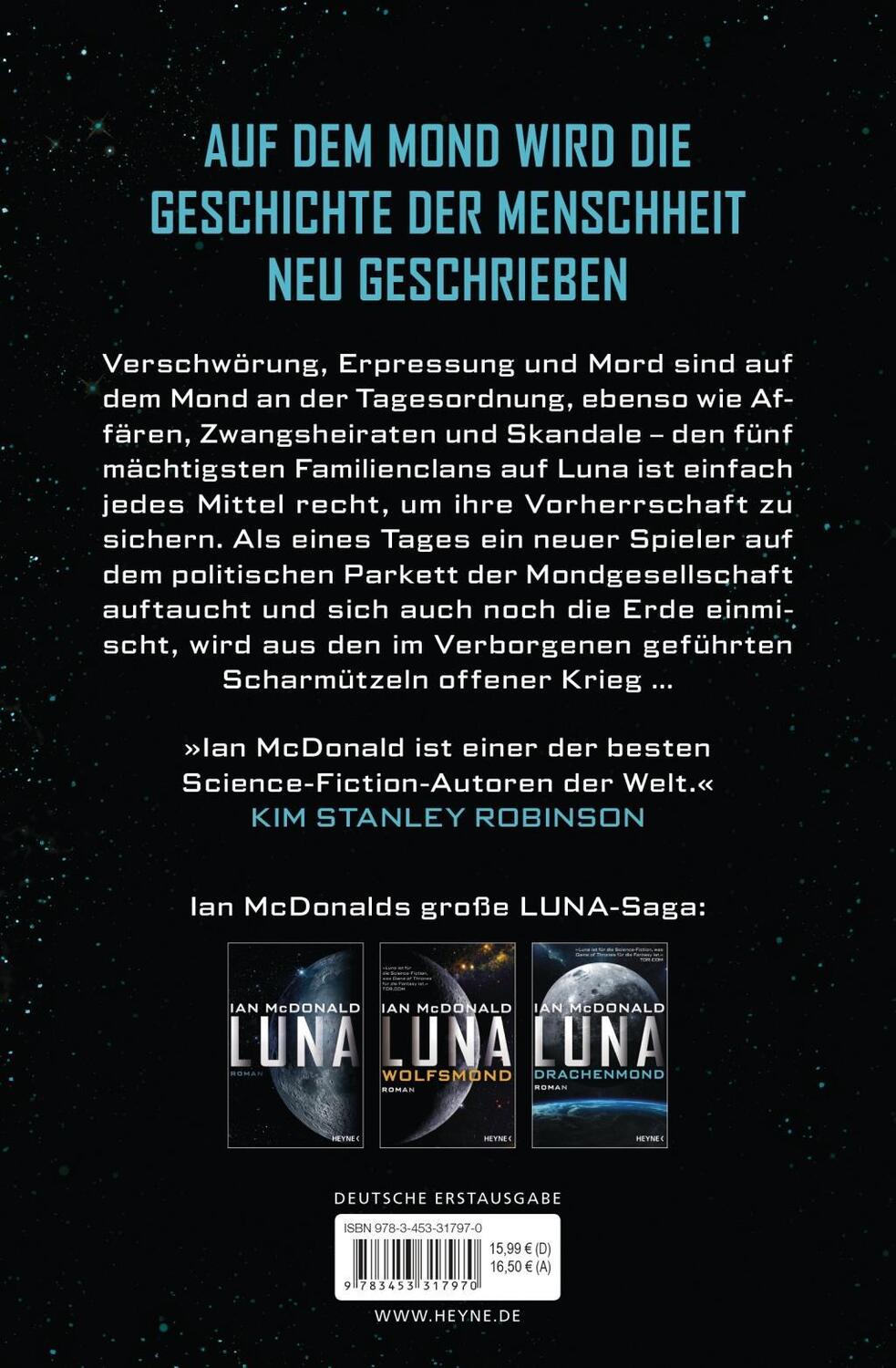 Bild: 9783453317970 | Luna - Drachenmond | Roman | Ian Mcdonald | Taschenbuch | Luna | 2019