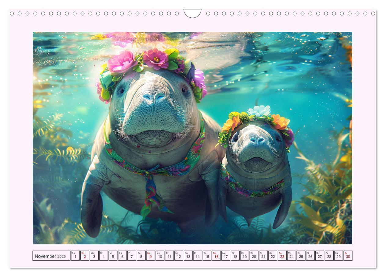 Bild: 9783435468966 | Modische Manatees. Charmante Seekühe mit Stil (Wandkalender 2025...