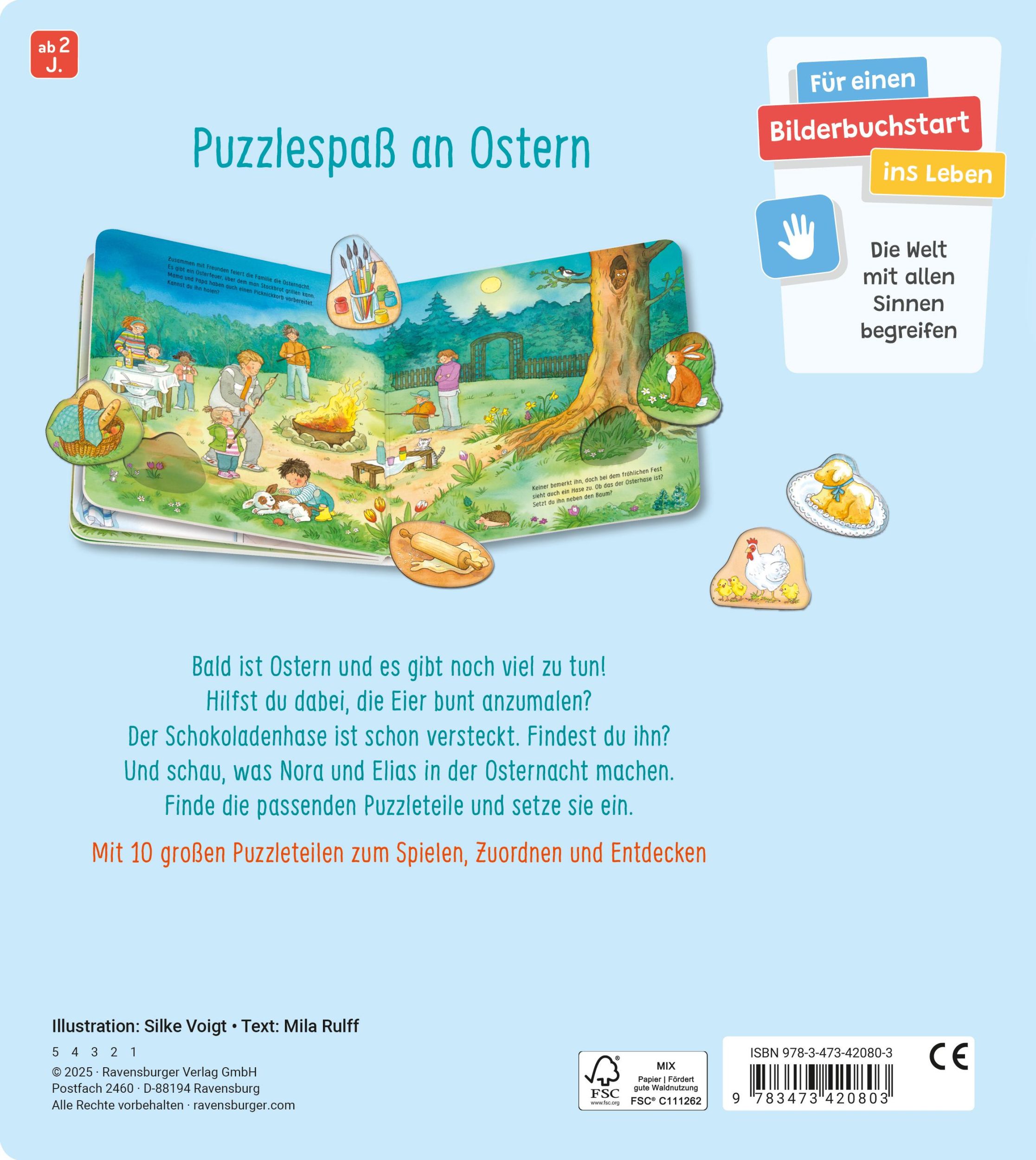 Rückseite: 9783473420803 | Mein großes Puzzle-Spielbuch: Ostern - Puzzlebuch ab 2 Jahren, mit...