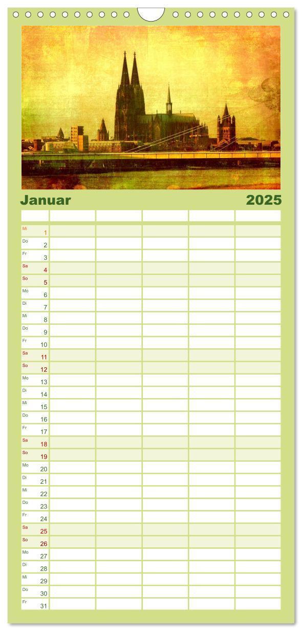 Bild: 9783457122259 | Familienplaner 2025 - Köln mit 5 Spalten (Wandkalender, 21 x 45 cm)...