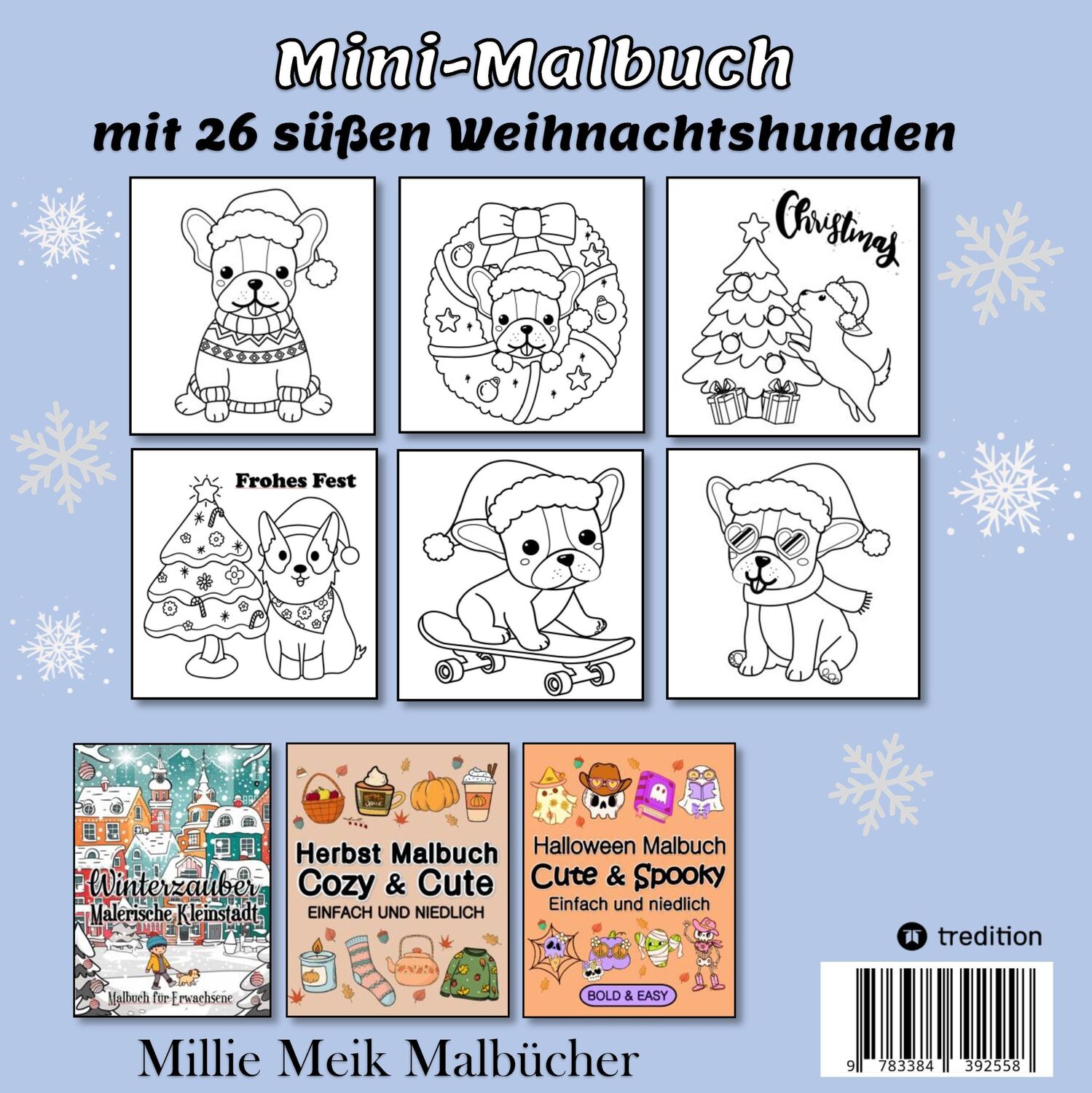 Rückseite: 9783384392558 | Malbuch Weihnachten Hunde - Cute &amp; Cozy - Bold &amp; Easy Malbuch Trend...