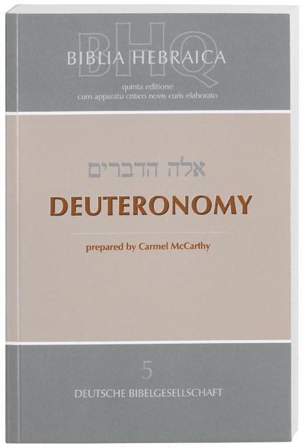 Cover: 9783438052650 | Biblia Hebraica Quinta (BHQ). Deuteronomy | Taschenbuch | Englisch