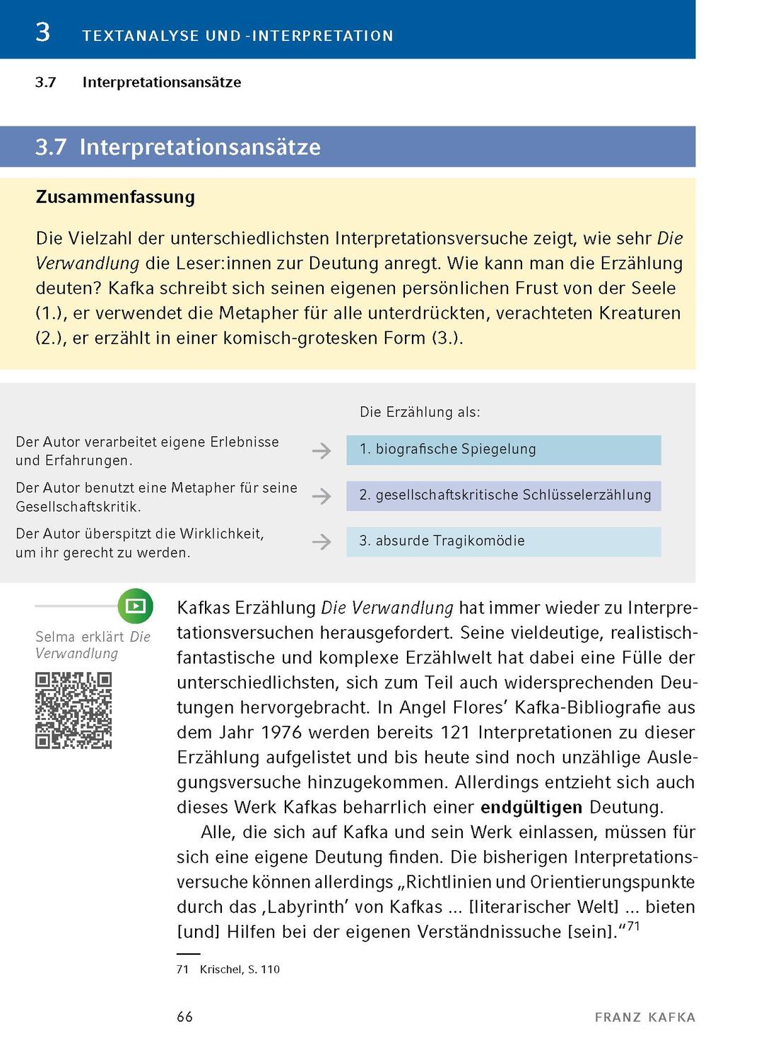 Bild: 9783804421035 | Die Verwandlung - Textanalyse und Interpretation | Franz Kafka | Buch