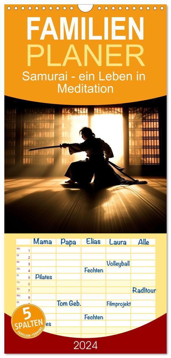 Cover: 9783383657986 | Familienplaner 2024 - Samurai - ein Leben in Meditation mit 5...