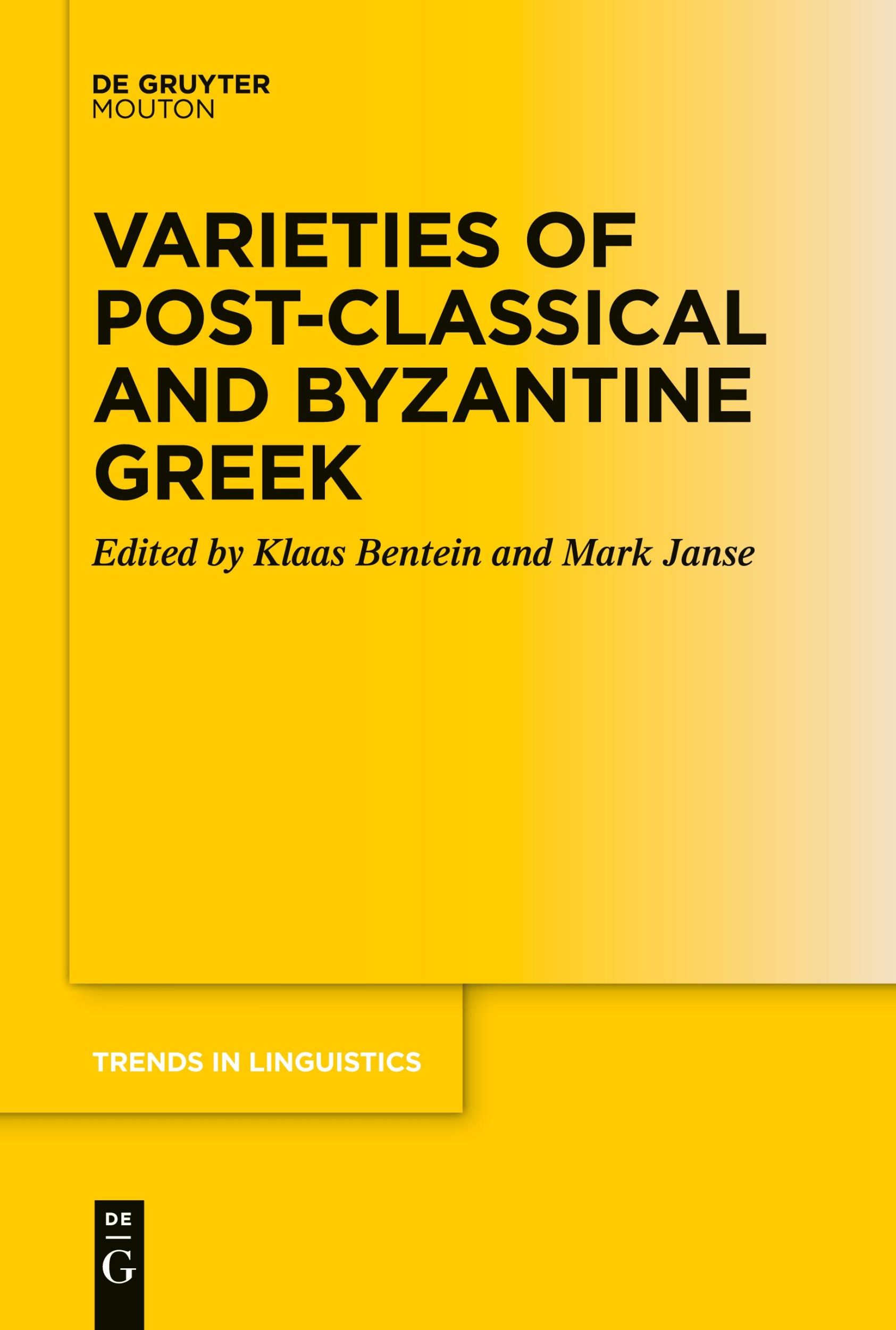 Cover: 9783110991543 | Varieties of Post-classical and Byzantine Greek | Mark Janse (u. a.)