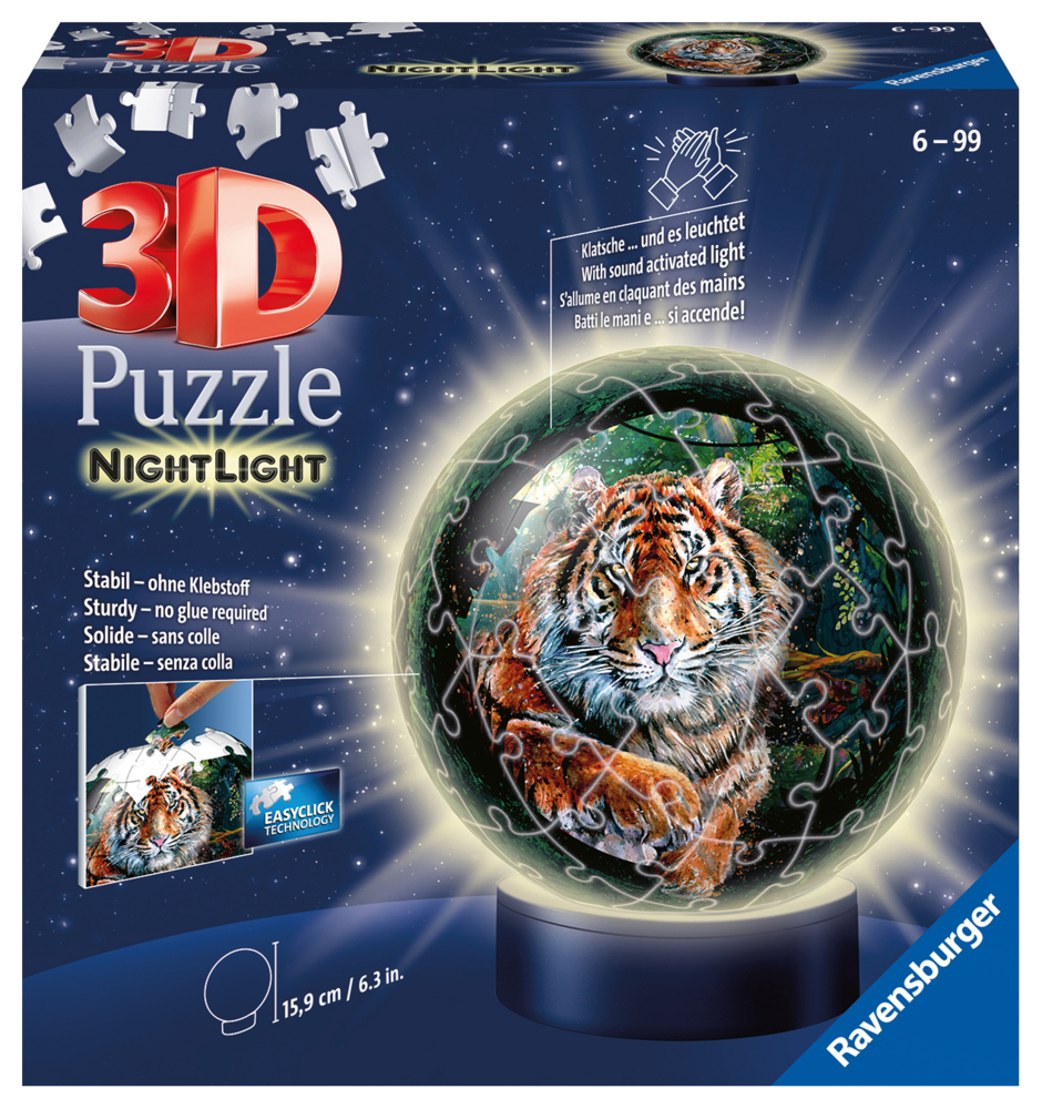 Cover: 4005556112487 | Ravensburger 3D Puzzle 11248 - Nachtlicht Puzzle-Ball Raubkatzen -...