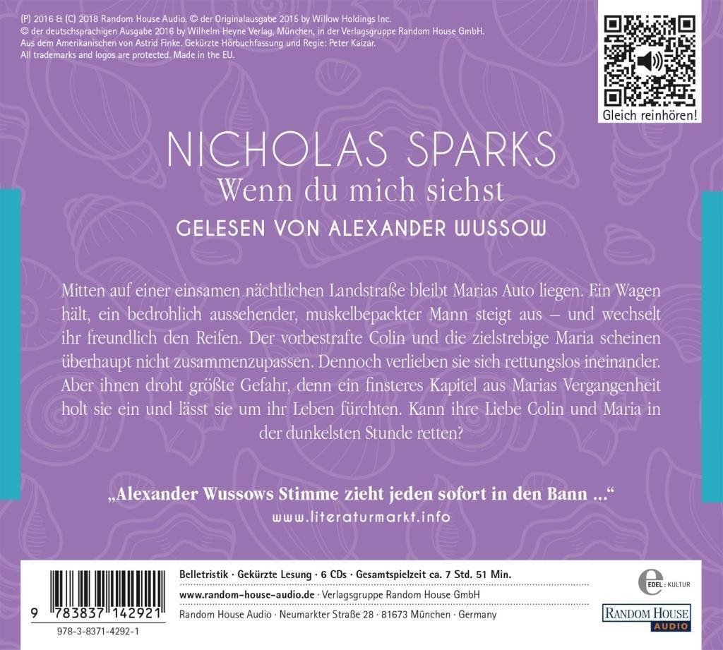 Bild: 9783837142921 | Wenn du mich siehst | Nicholas Sparks | Audio-CD | 6 Audio-CDs | 2018