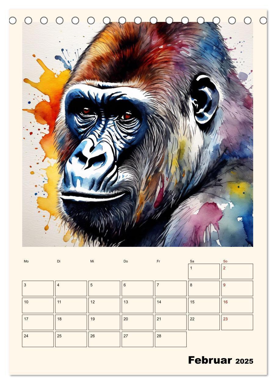 Bild: 9783383820274 | Schimpansen &amp; Gorillas (Tischkalender 2025 DIN A5 hoch), CALVENDO...